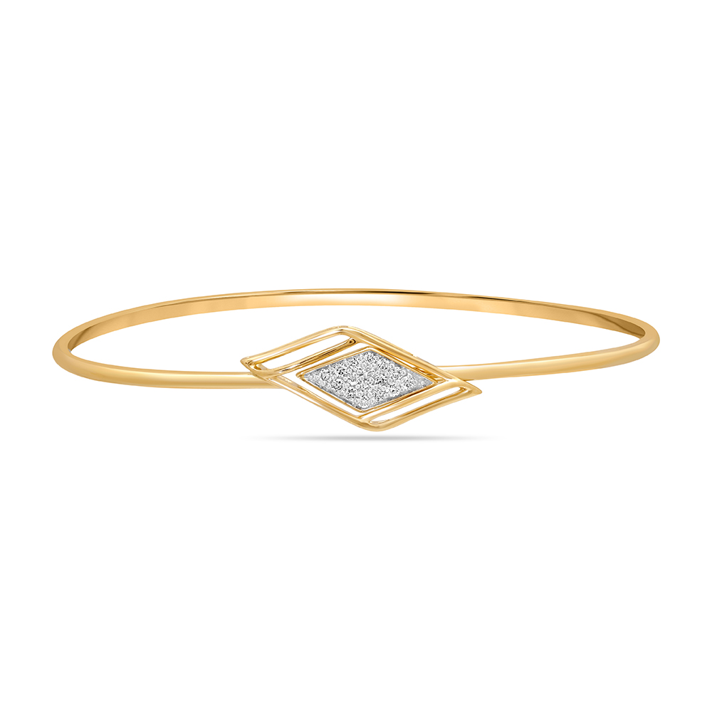 14KT Yellow Gold Gilded Geometric Glory Diamond Bangle,,hi-res image number null