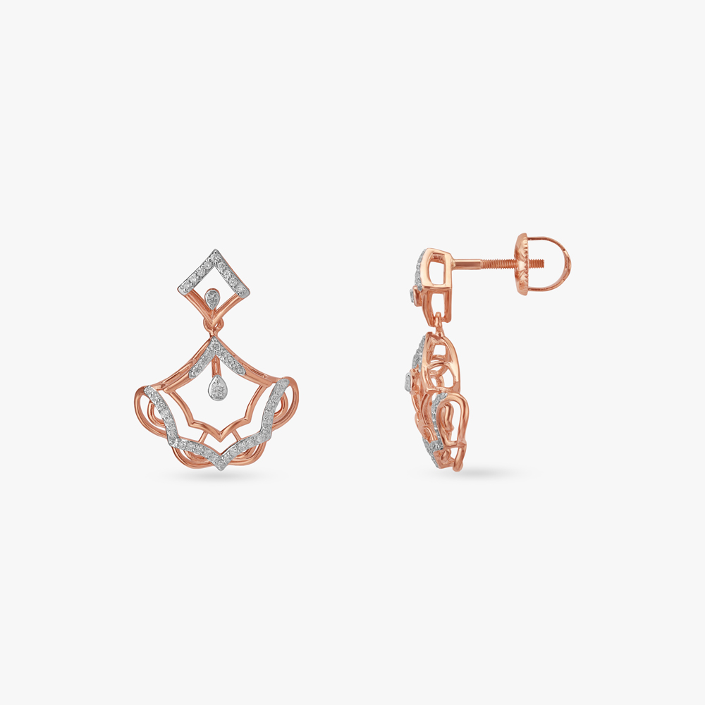 Royal Filigree Diamond Drop Earrings,,hi-res image number null