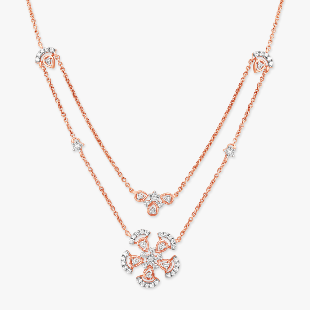 Subtle Floral Diamond Necklace,,hi-res image number null