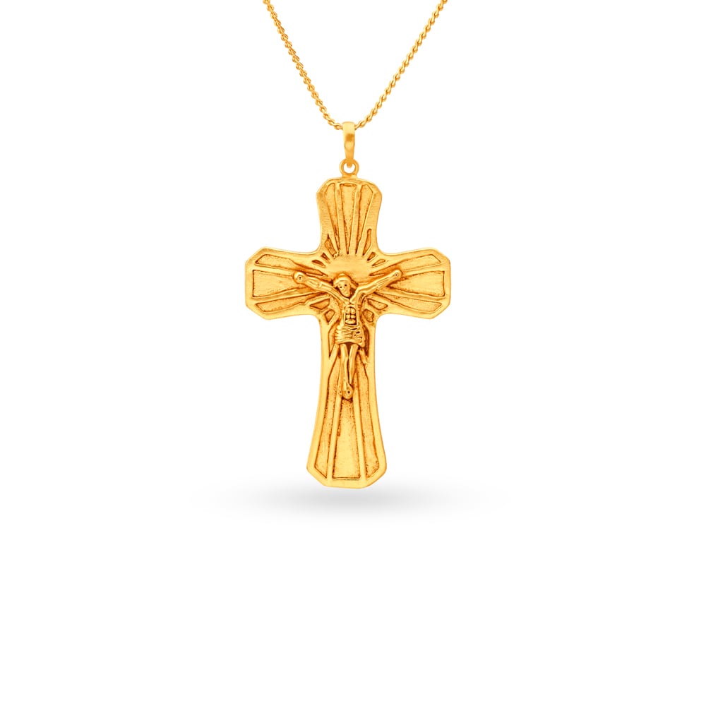 Intricate Cross Gold Pendant