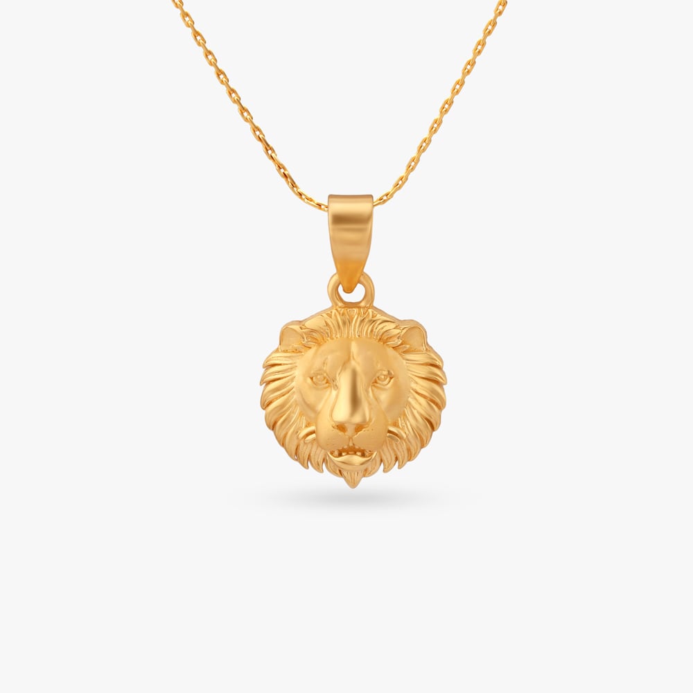 Regal Lion Gold Pendant for Men,,hi-res image number null