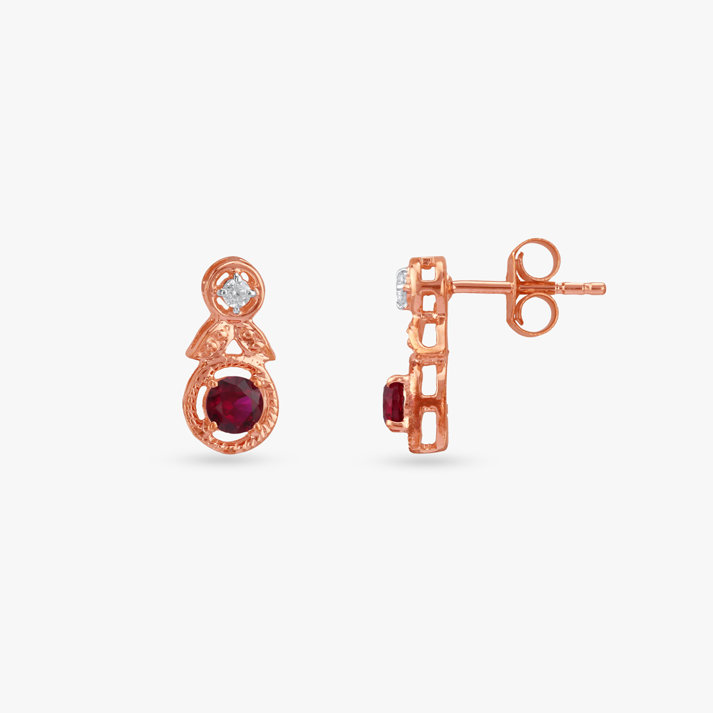 Crimson Spark Silver Pendant and Earrings Set,,hi-res image number null