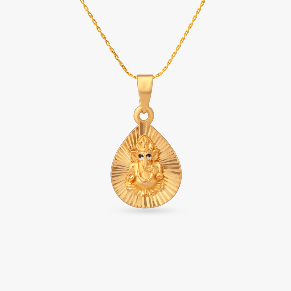 Radiant Ganesh Gold Pendant,,hi-res image number null