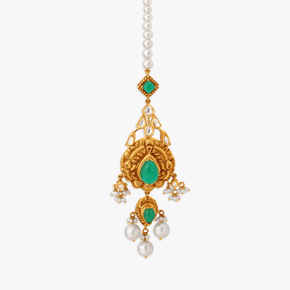 Royal Charm Gold Maang Tikka,,hi-res image number null