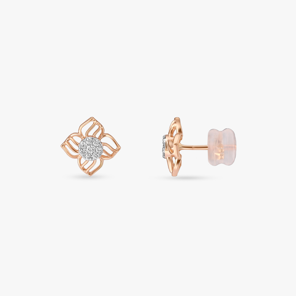 Petal Radiance Diamond Stud Earrings,,hi-res image number null