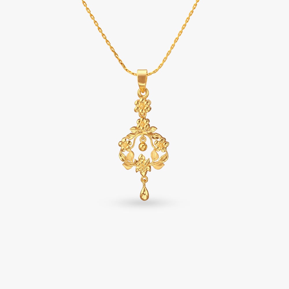 

Floral Garland Gold Pendant