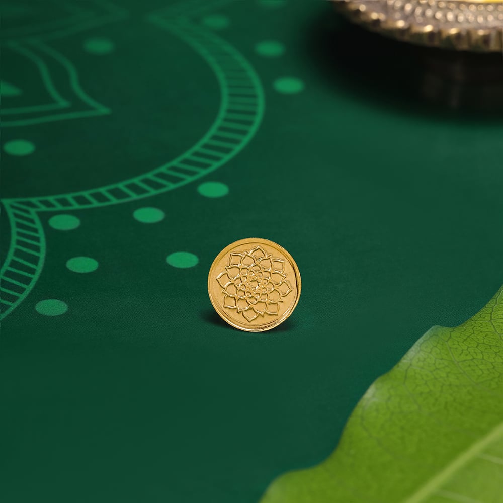 1 GM 22 Karat Stunning Lotus Gold  Coin,,hi-res image number null