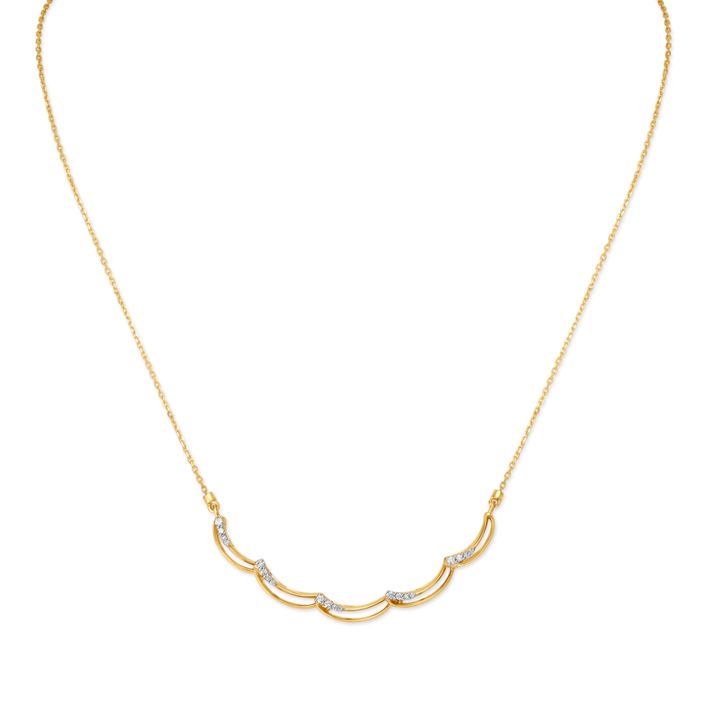 14kt Yellow Gold Stylish Diamond Necklace,,hi-res image number null