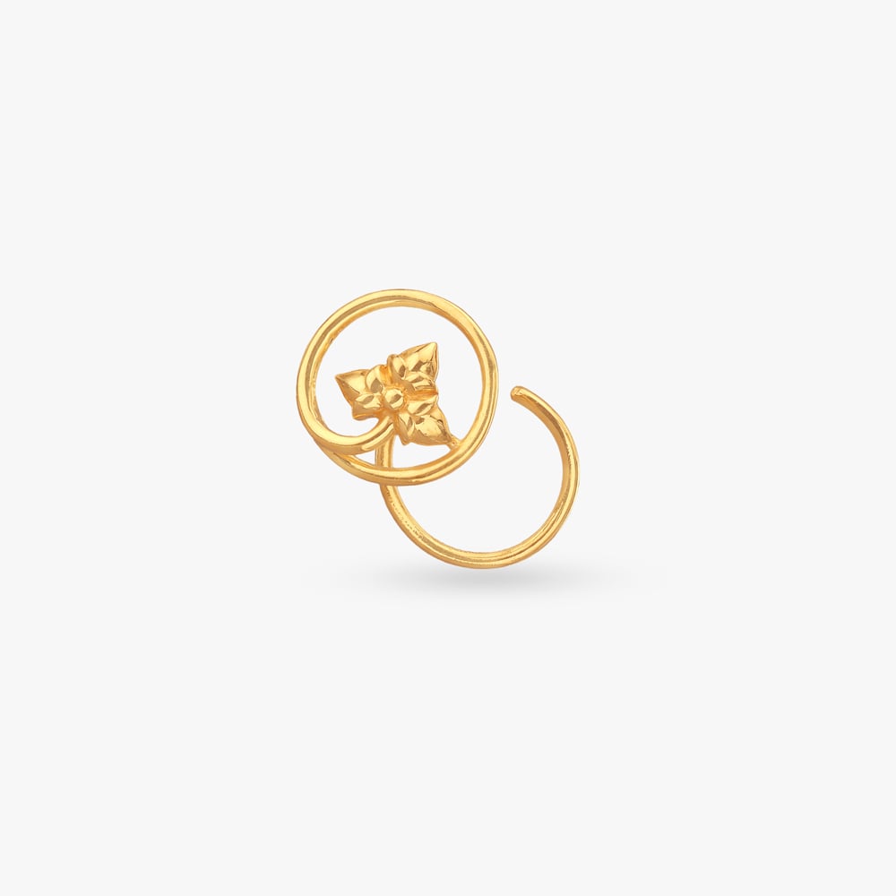 Modern Loop Gold Nose Pin,,hi-res image number null