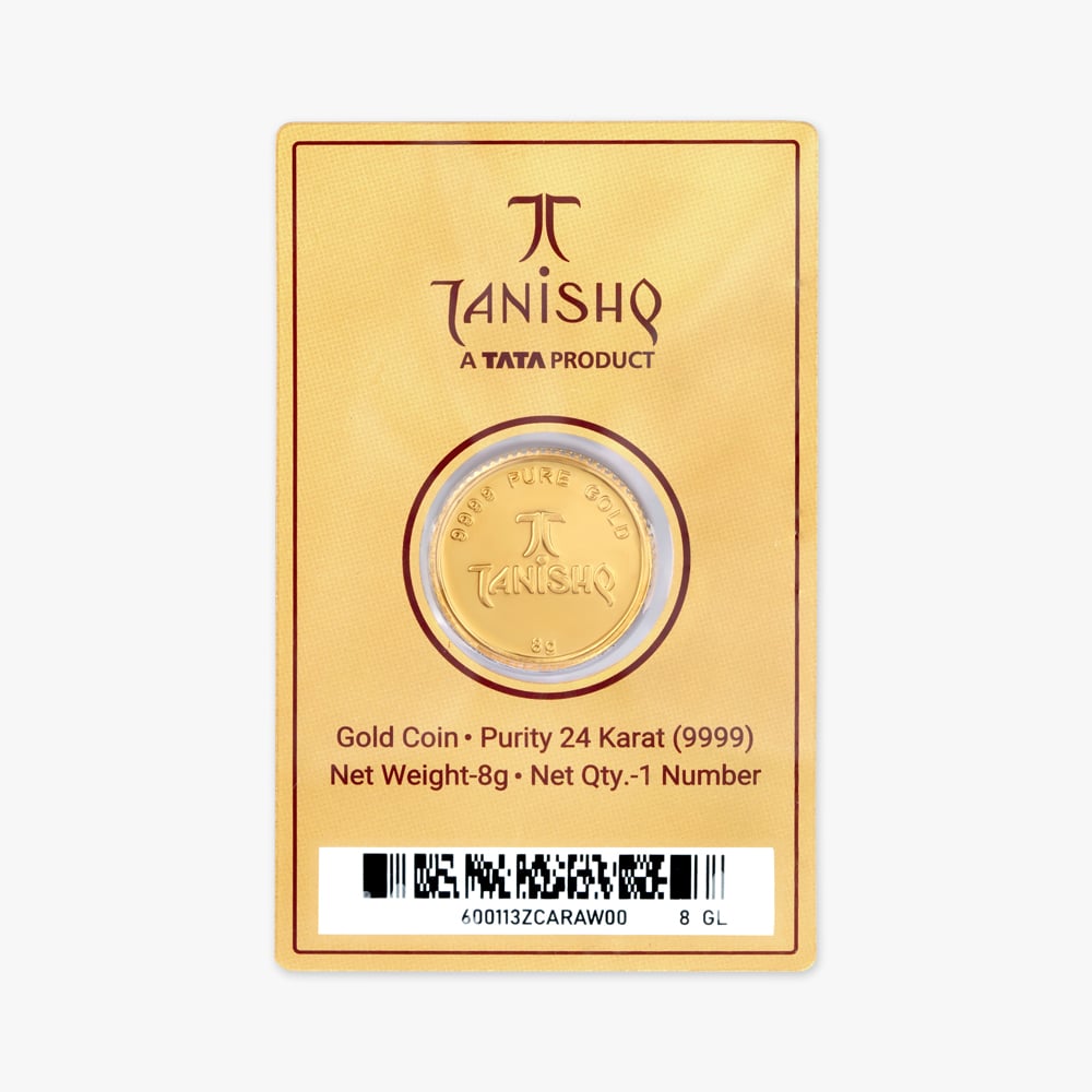 8 gram 24 Karat Gold Coin with Ganesha-Lakshmi Motif,,hi-res image number null
