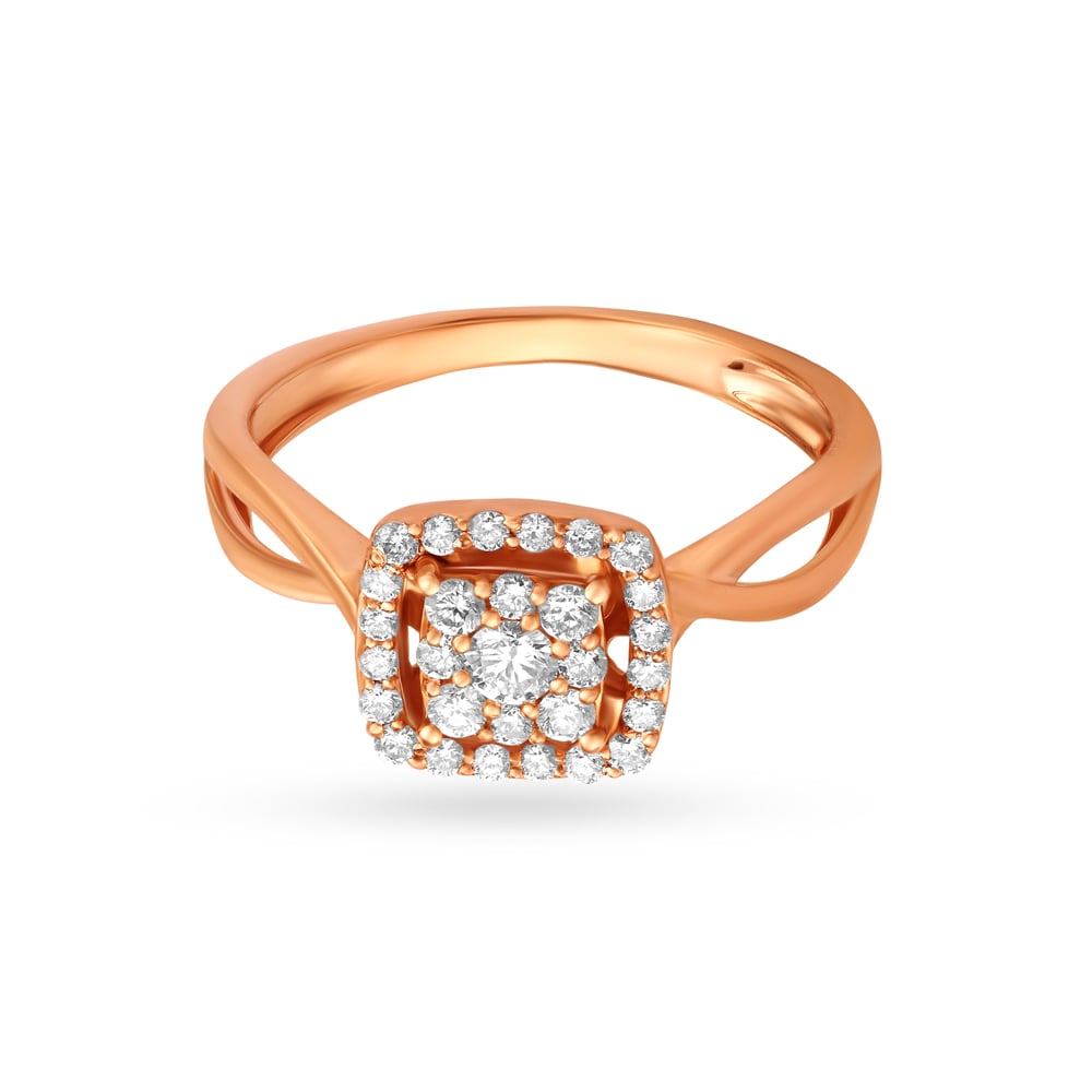 Geometric Square Design Diamond Finger Ring,,hi-res image number null