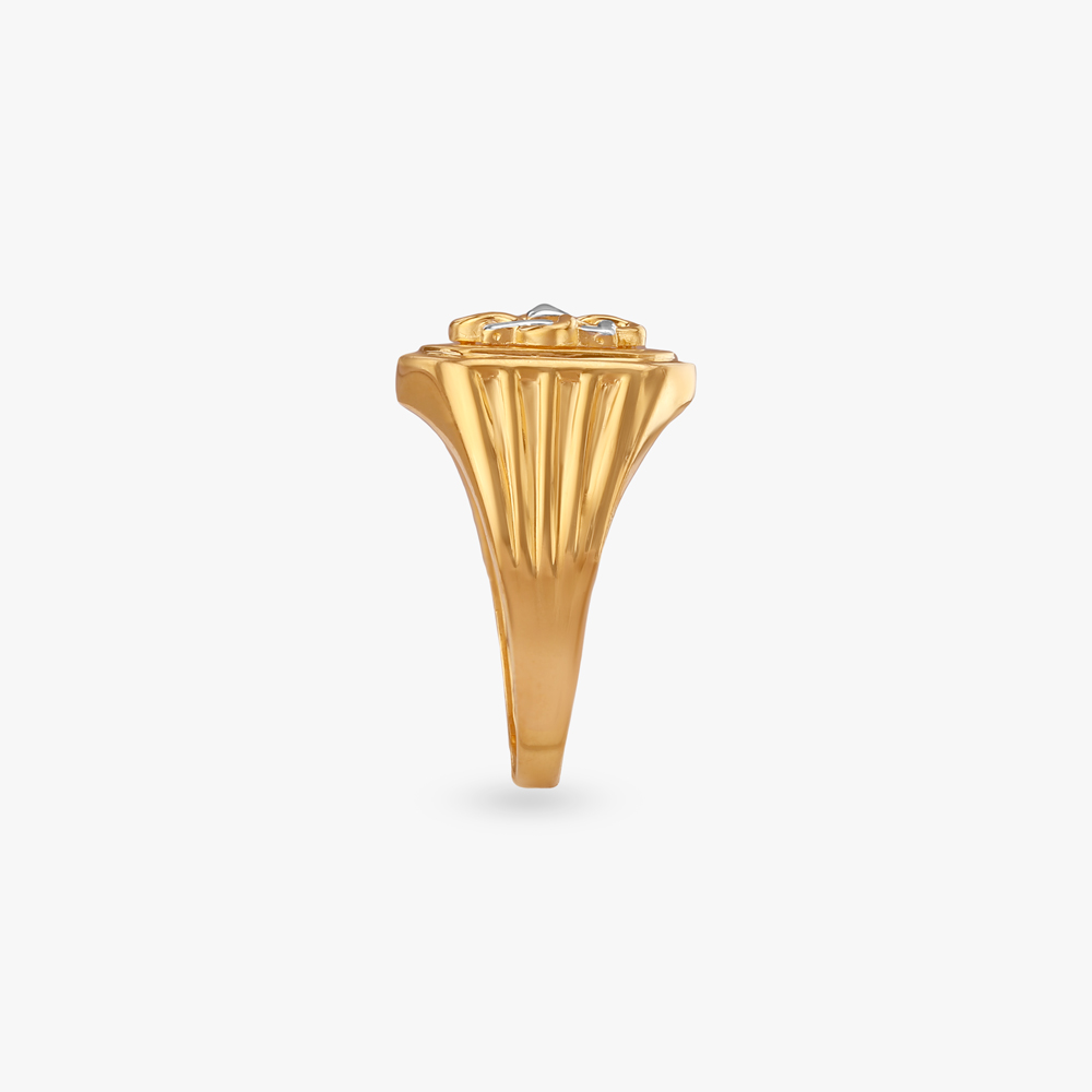 Interwoven Knot Gold Ring For Men,,hi-res image number null