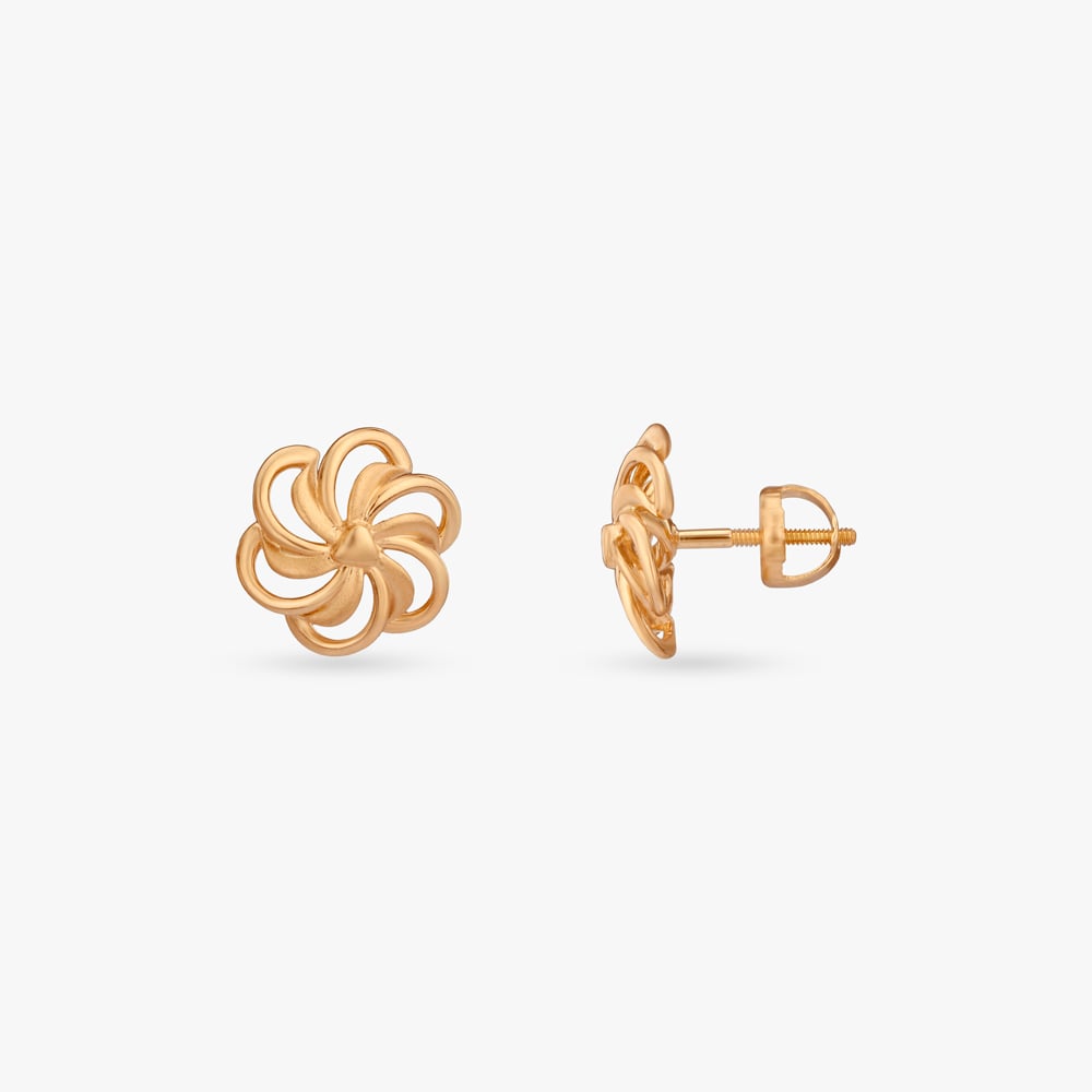 

Radiant Spiral Gold Stud Earrings