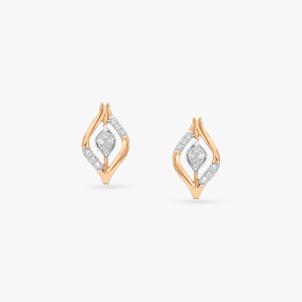 Whisper Flame Diamond Hoop Earrings,,hi-res image number null