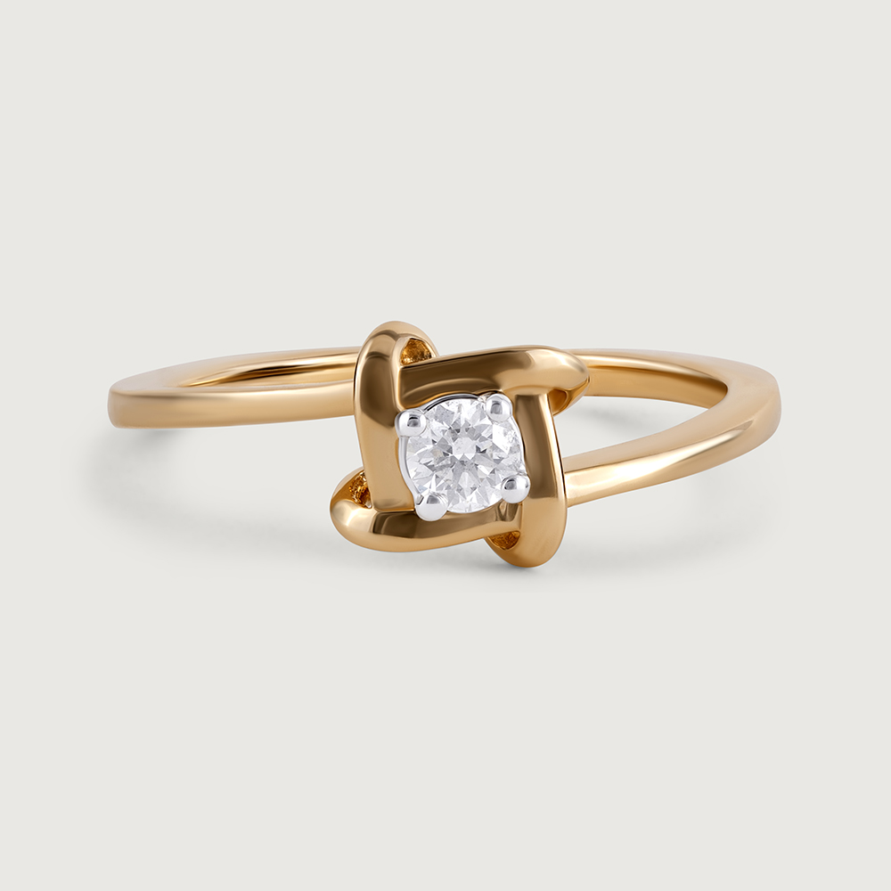 Basketry Elegance Gold and Diamond Finger Ring,,hi-res image number null
