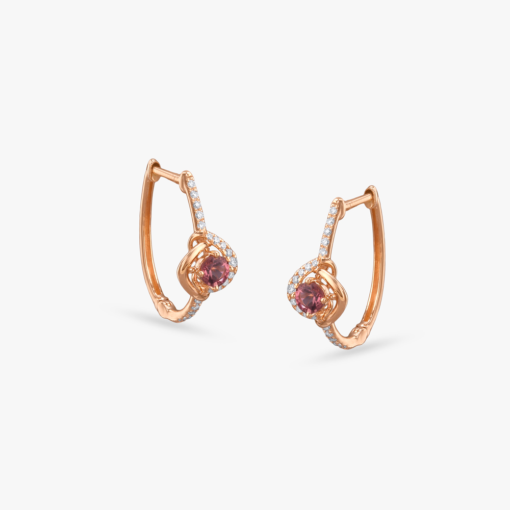Cupid's Delight Diamond Hoop Earrings,,hi-res image number null