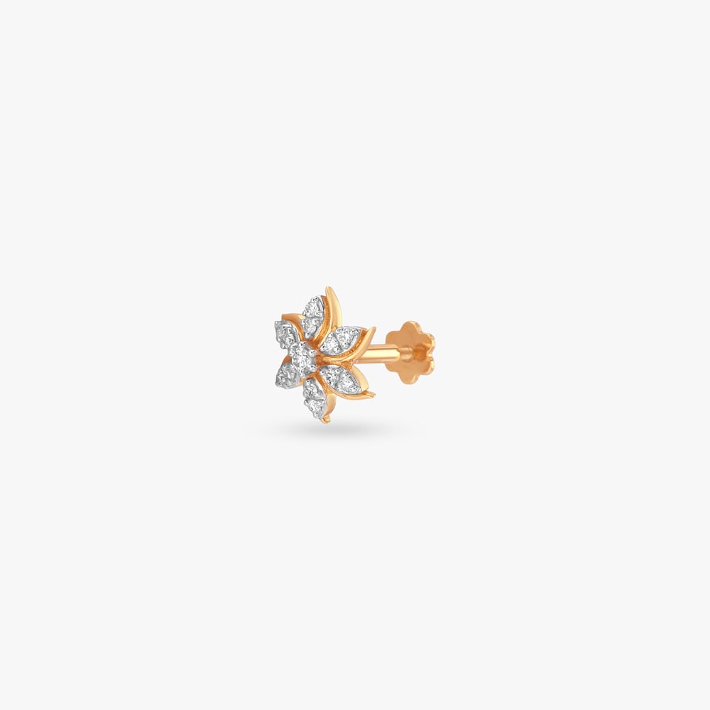 Pinwheel Bloom Diamond Nose Pin,,hi-res image number null