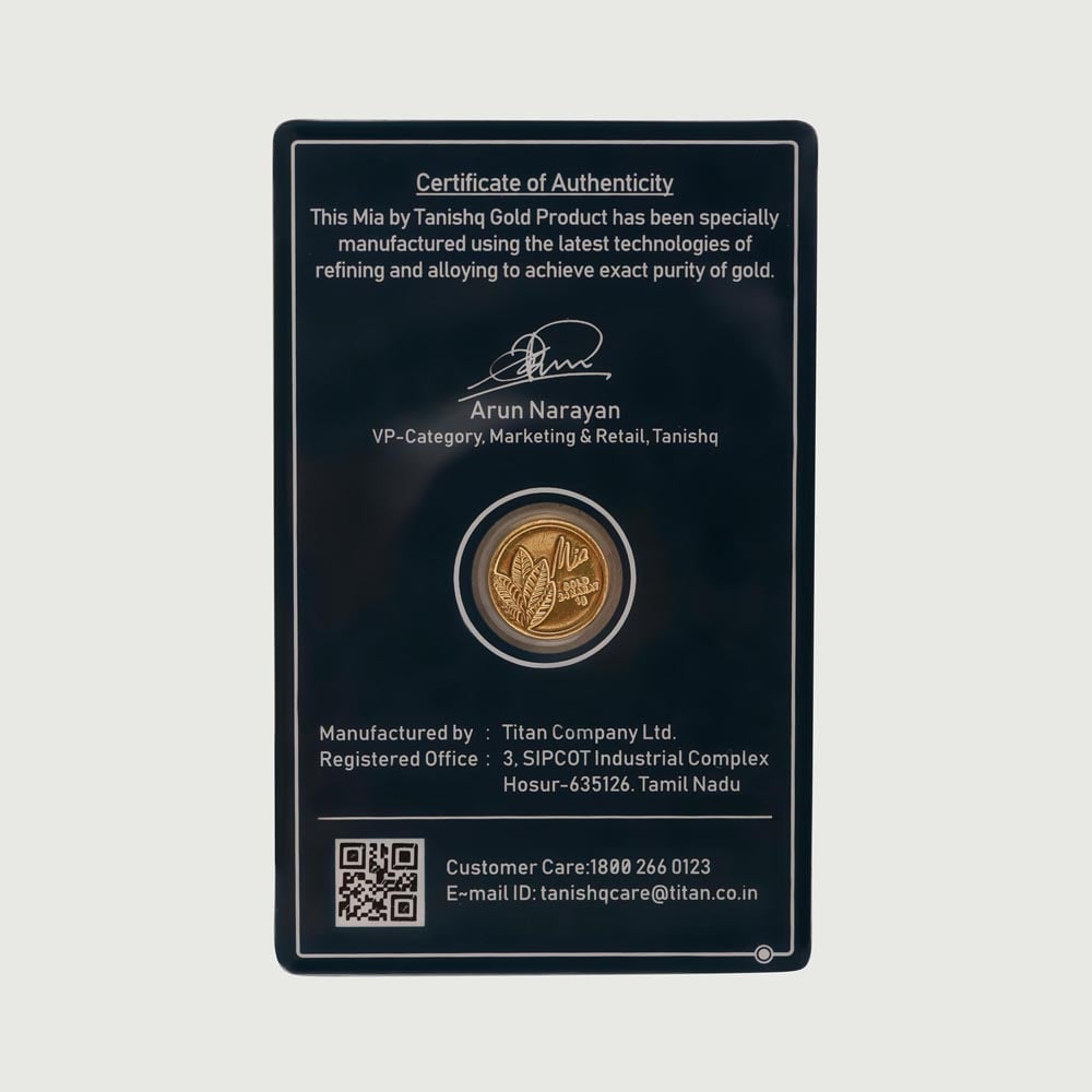 1 GM 24 Karat Traditional Mango Leaf Gold Coin,,hi-res image number null