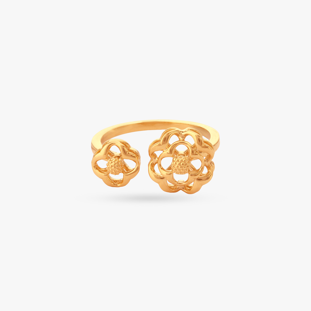 Twin Flower Gold Ring,,hi-res image number null