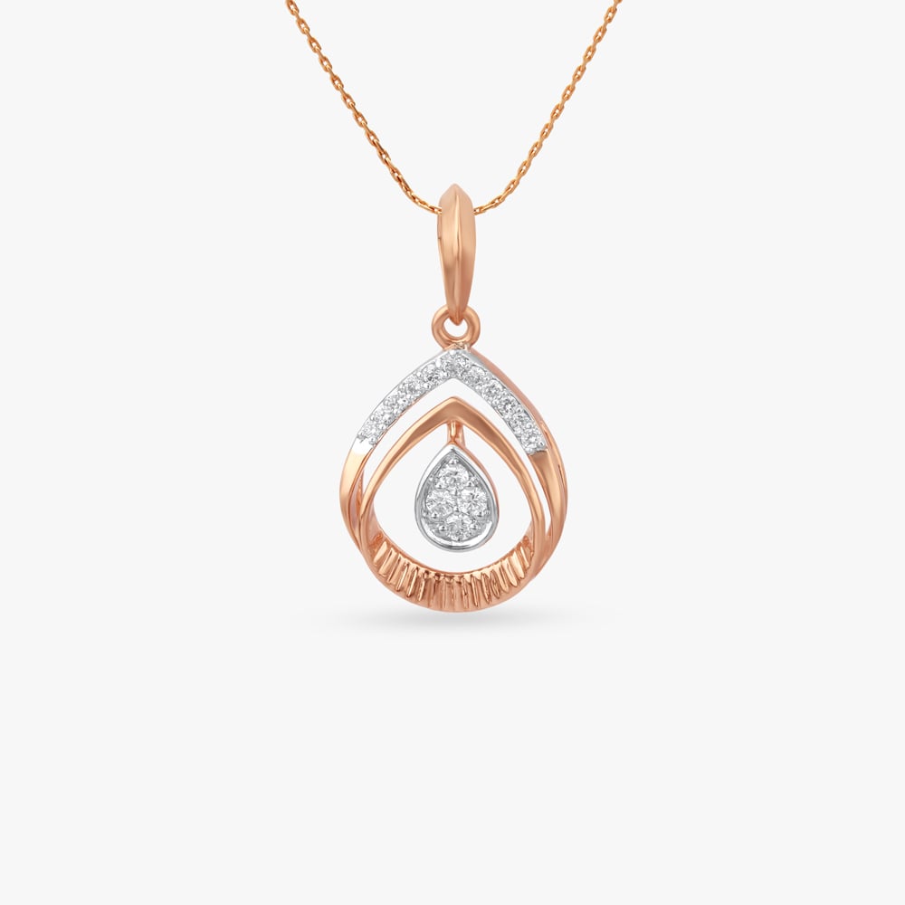 Floating Teardrop Diamond Pendant,,hi-res image number null
