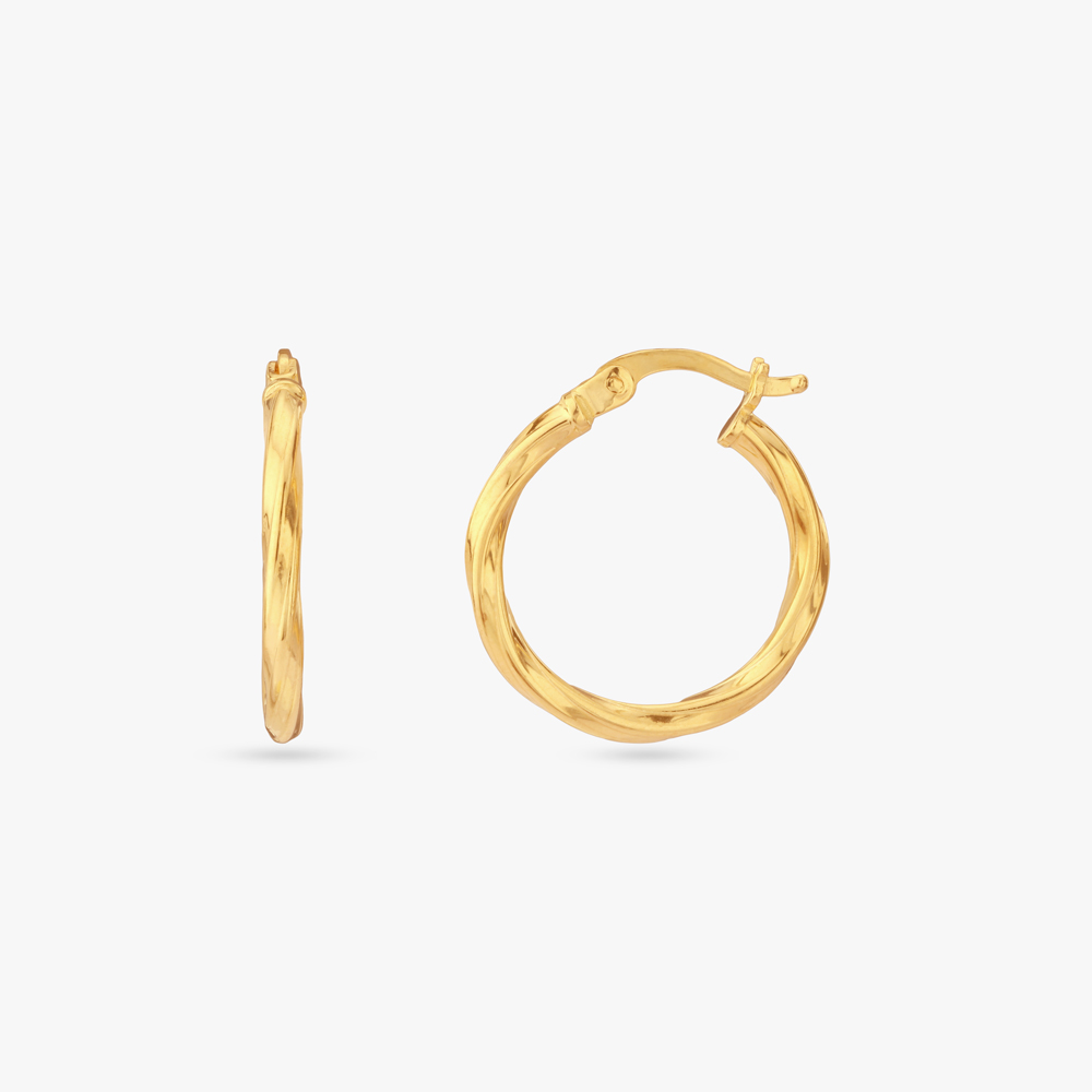 Luminous Twist Gold Hoop Earrings,,hi-res image number null