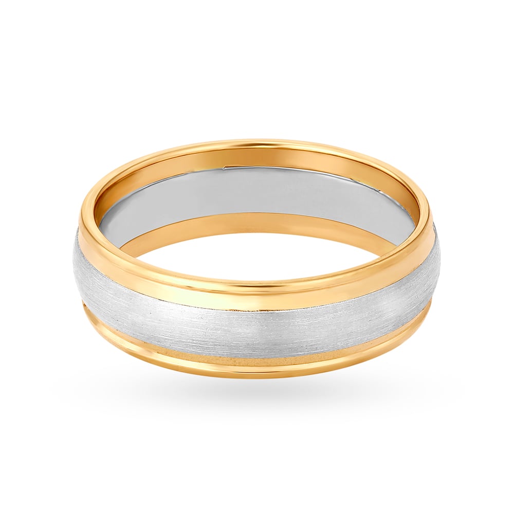 Bold Platinum and Rose Gold Ring for Men,,hi-res image number null