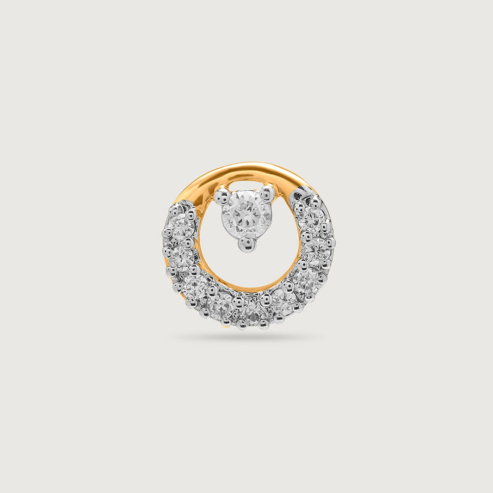 14KT Yellow Gold Diamond Nose Pin,,hi-res image number null