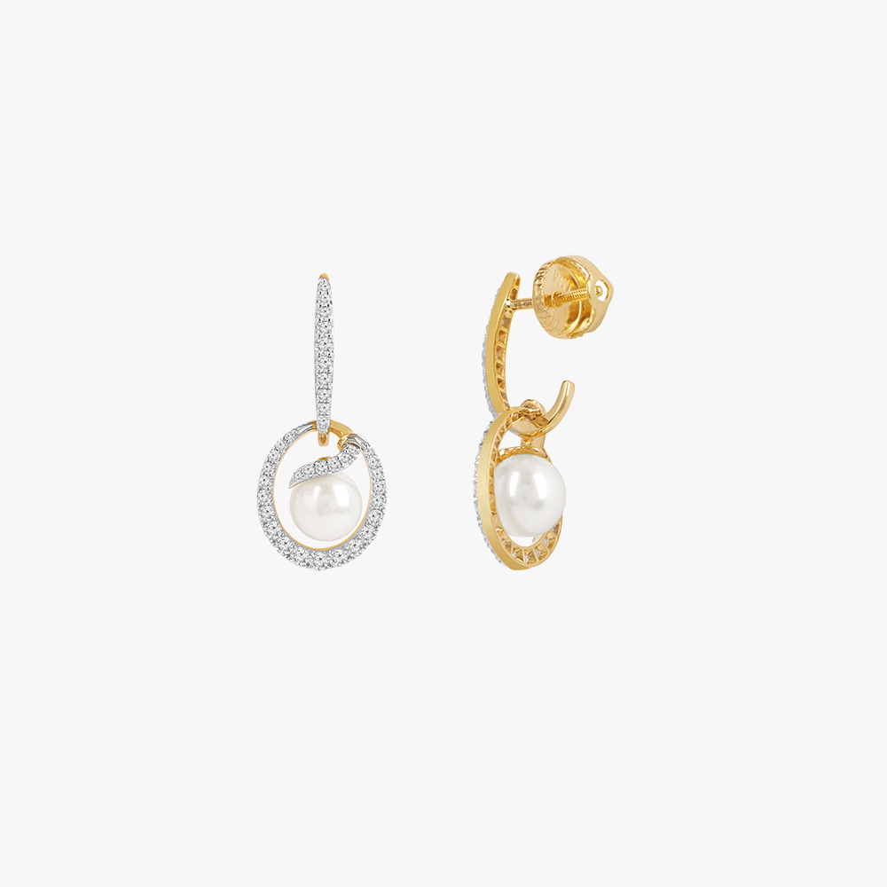 Moon Orbit Diamond Drop Earrings,,hi-res image number null