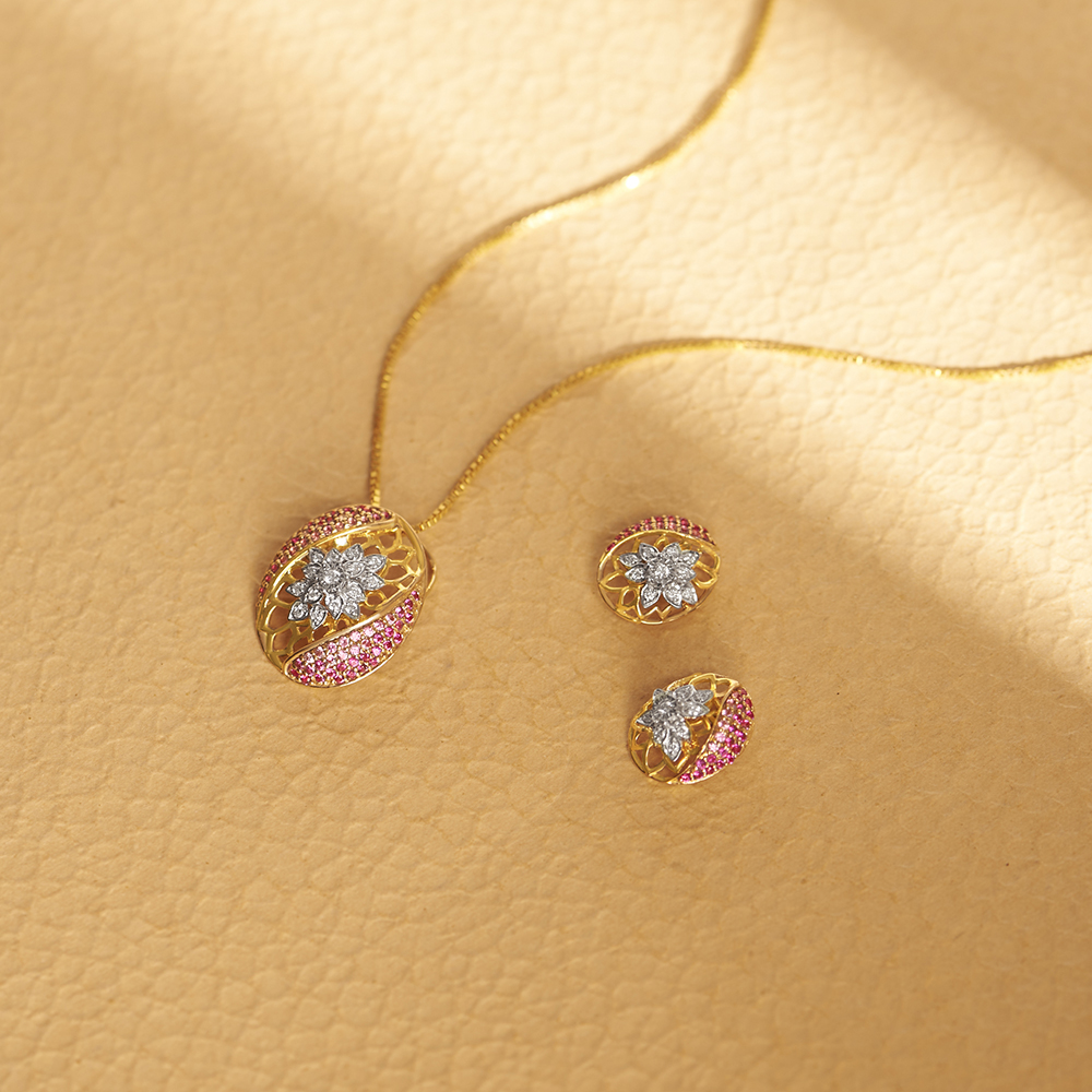 Valeria Floral Pendant Earrings Set,,hi-res image number null
