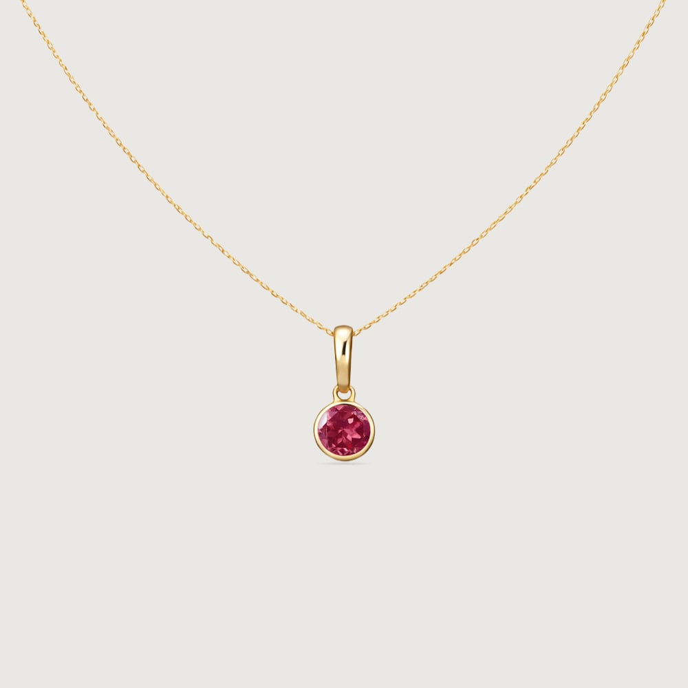 Structured Sleek Ruby Gold Pendant,,hi-res image number null