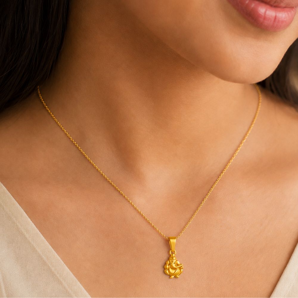 Gold Ganesh Pendant,,hi-res image number null