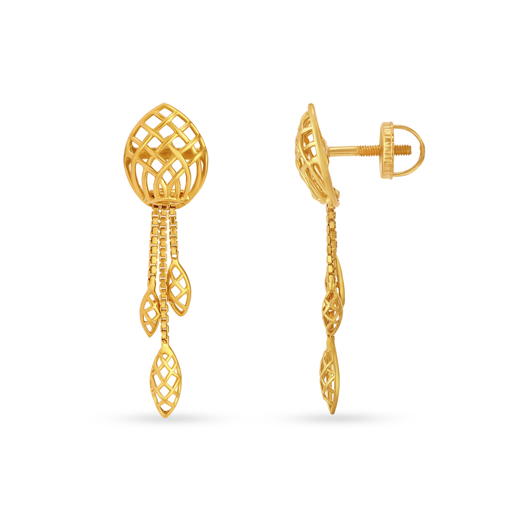 Mesmerising Gold Drop Earrings,,hi-res image number null