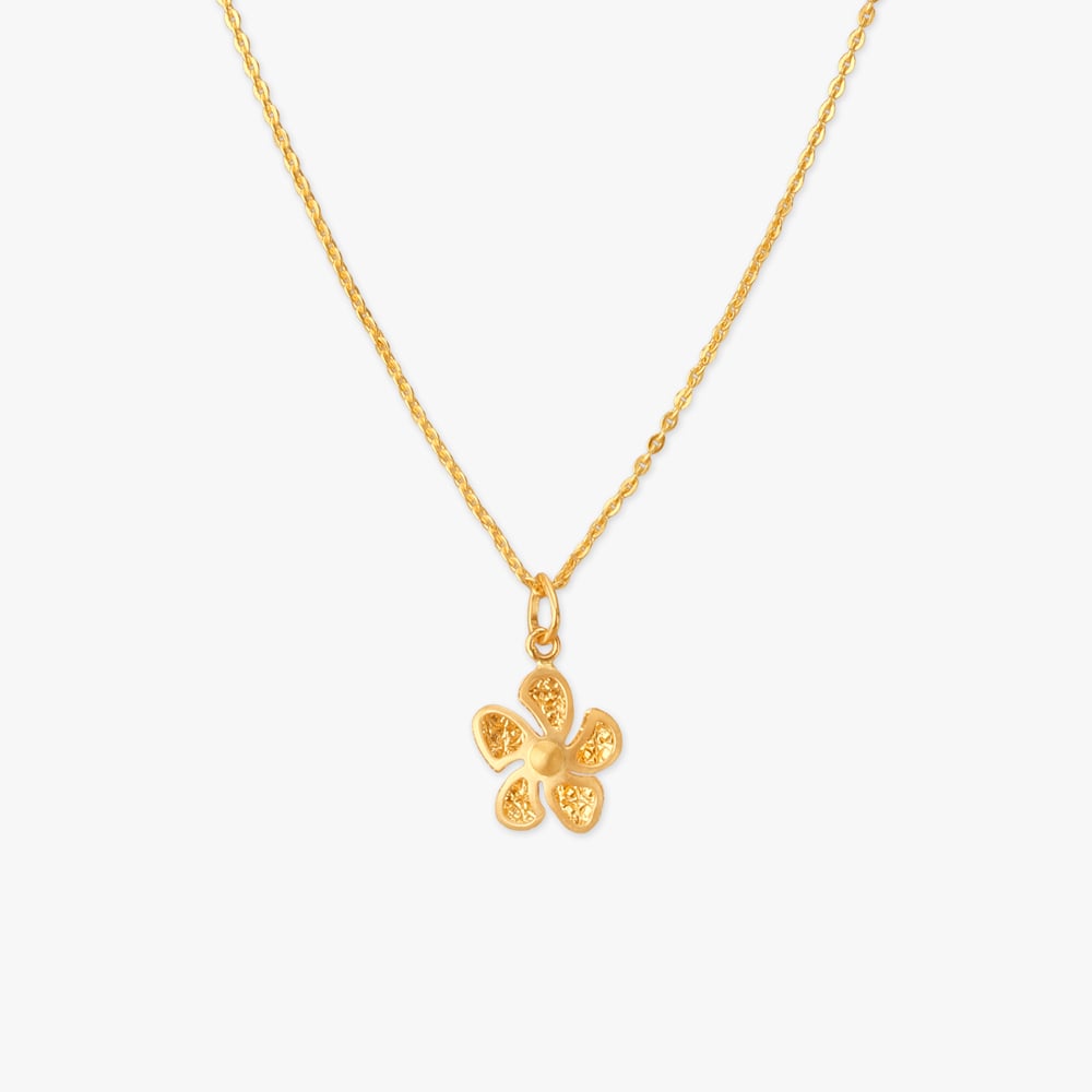 

Daisy Drape Gold Pendant with Chain for Kids