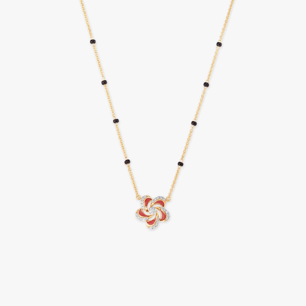 

Scarlet Swirl Diamond Mangalsutra