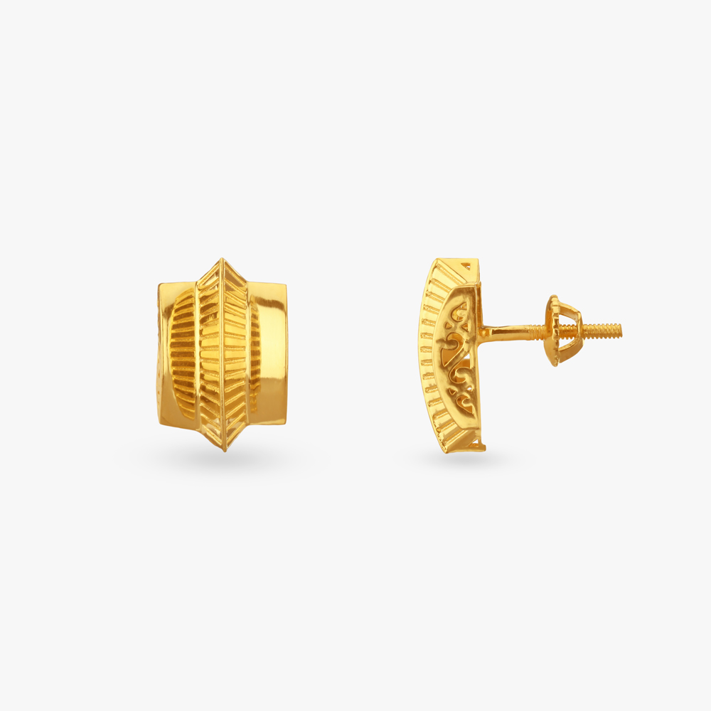 Bold Contours Gold Stud Earrings,,hi-res image number null
