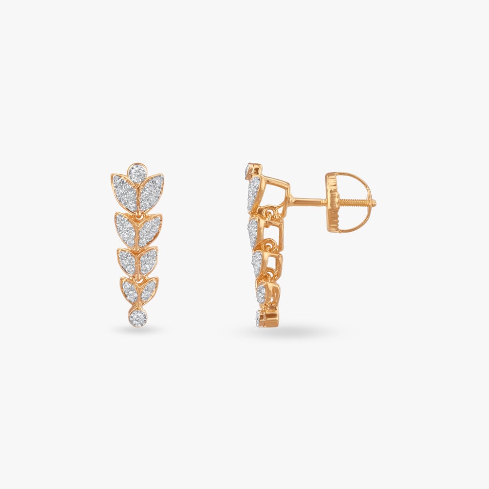 Radiant Vine Diamond Drop Earrings,,hi-res image number null