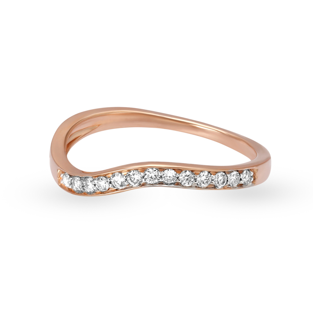 Sleek Rose Gold and Eternity Diamond Finger Ring,,hi-res image number null