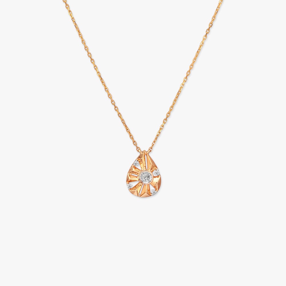 Sunflare Teardrop Diamond Pendant with Chain,,hi-res image number null