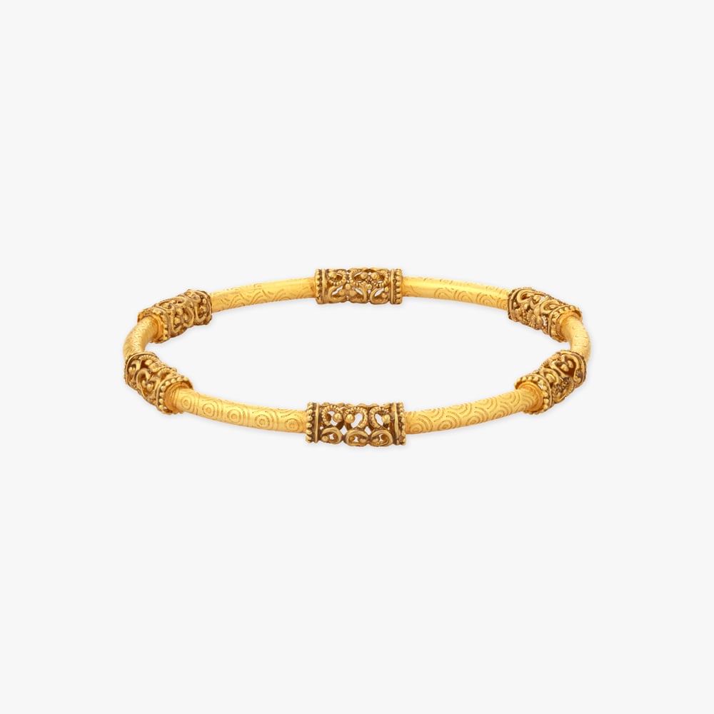 Swirling Heritage Gold Bangle,,hi-res image number null