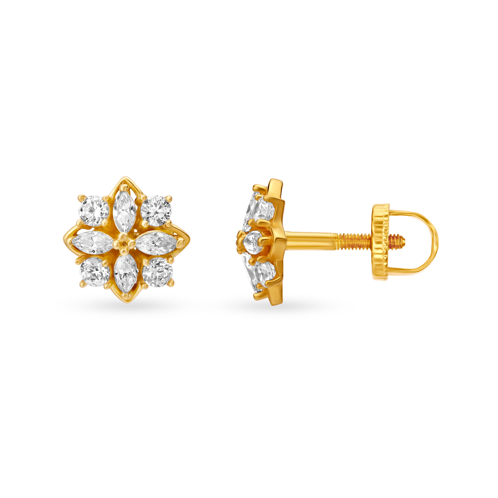Enamouring Gold Stud Earrings for Kids,,hi-res image number null
