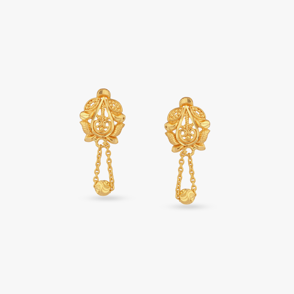 

Tiny Tassel Gold Drop Earrings