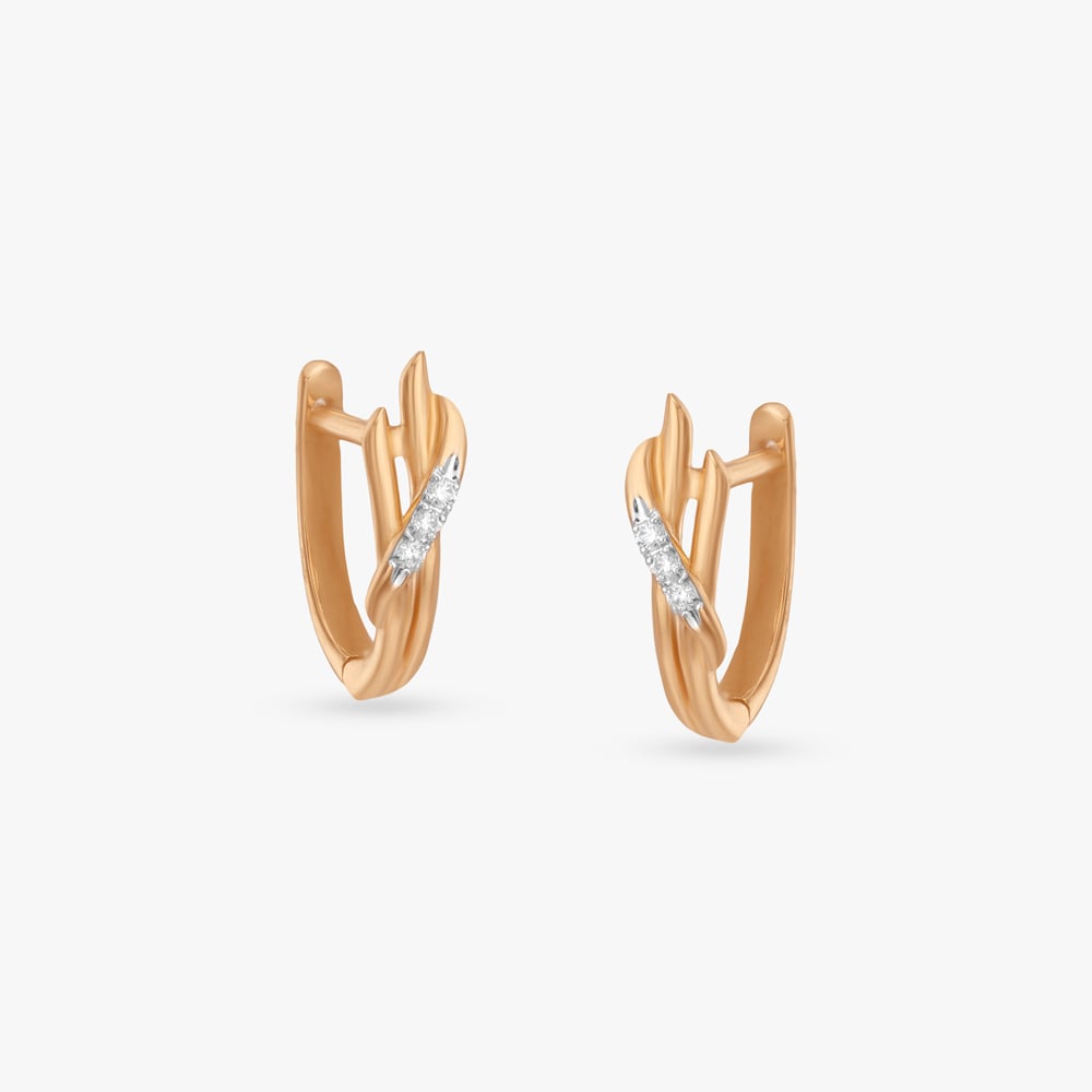 Interlace Curve Diamond Hoop Earrings,,hi-res image number null