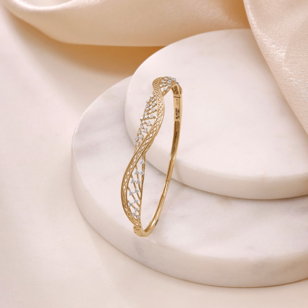 Woven Rhythm Diamond Bangle,,hi-res image number null