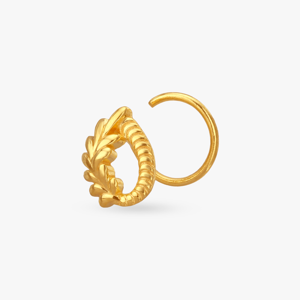 Delicate Vine Gold Nose Pin,,hi-res image number null