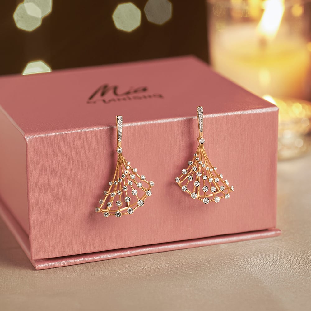 Radiant Cascading Diamond Jhumka,,hi-res image number null