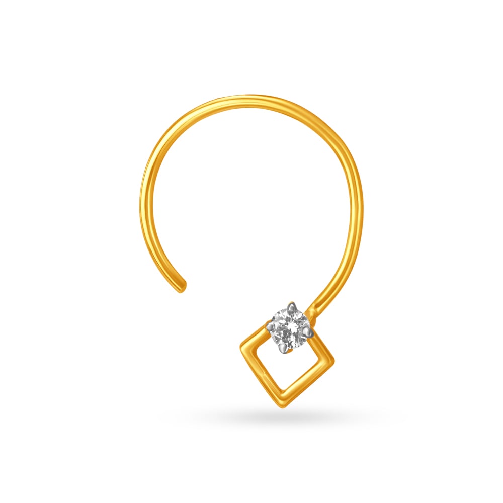 Charming Single Stone Diamond Nose Pin,,hi-res image number null