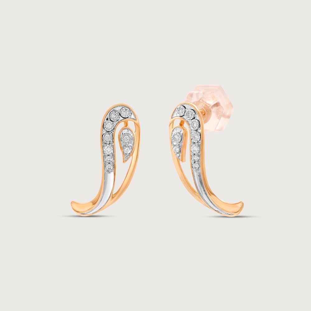 Paisley Twist Diamond Stud Earrings,,hi-res image number null