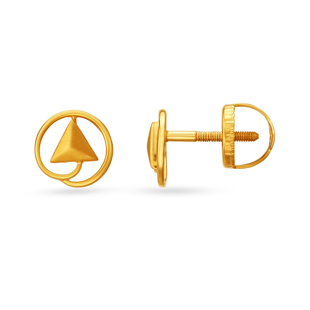 Arrow Motif Gold Stud Earrings For Kids,,hi-res image number null