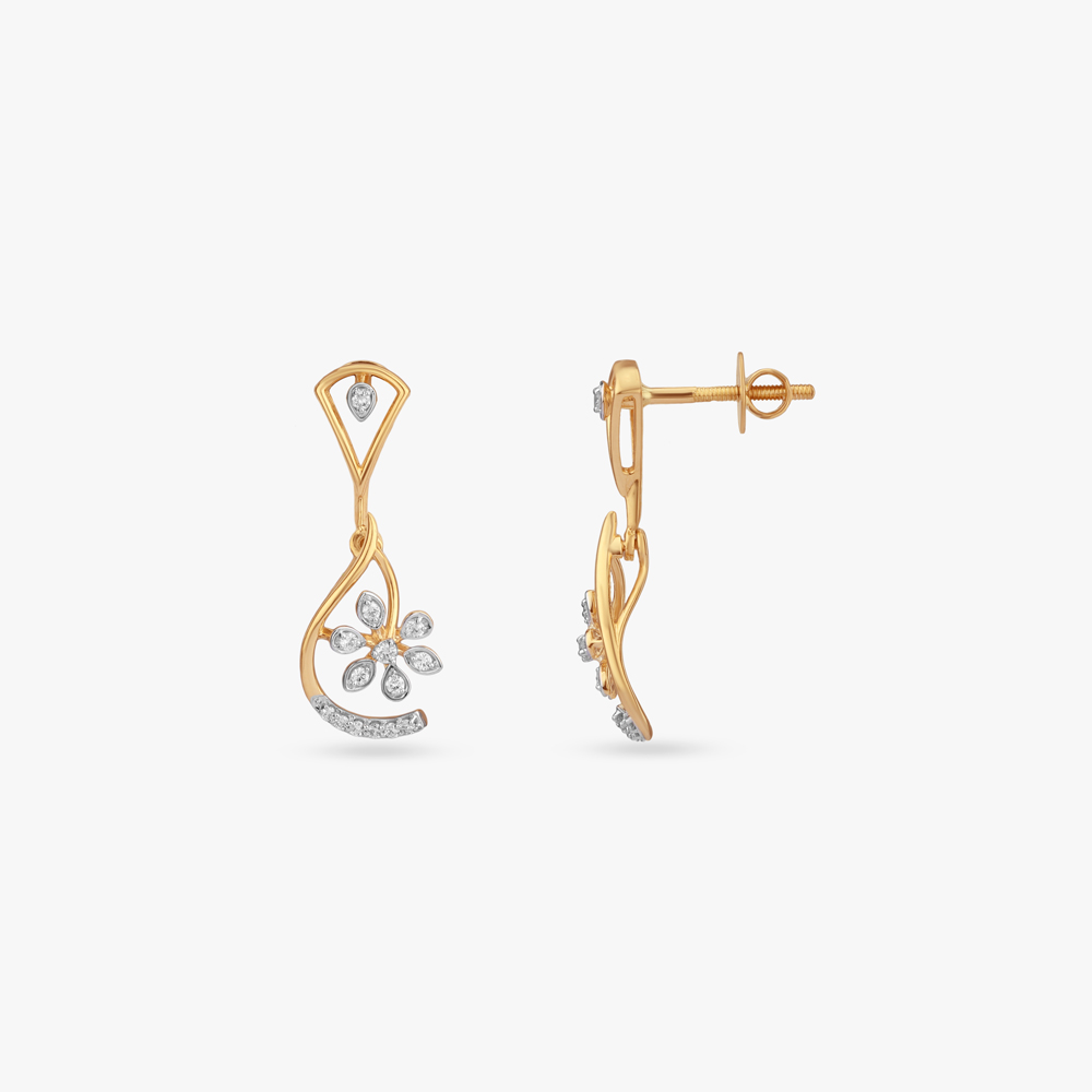 

Floral Drift Diamond Drop Earrings