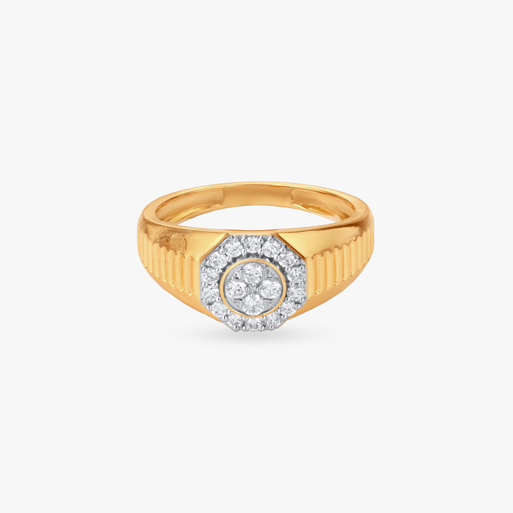 Refined Octagon Diamond Finger Ring for Men,,hi-res image number null